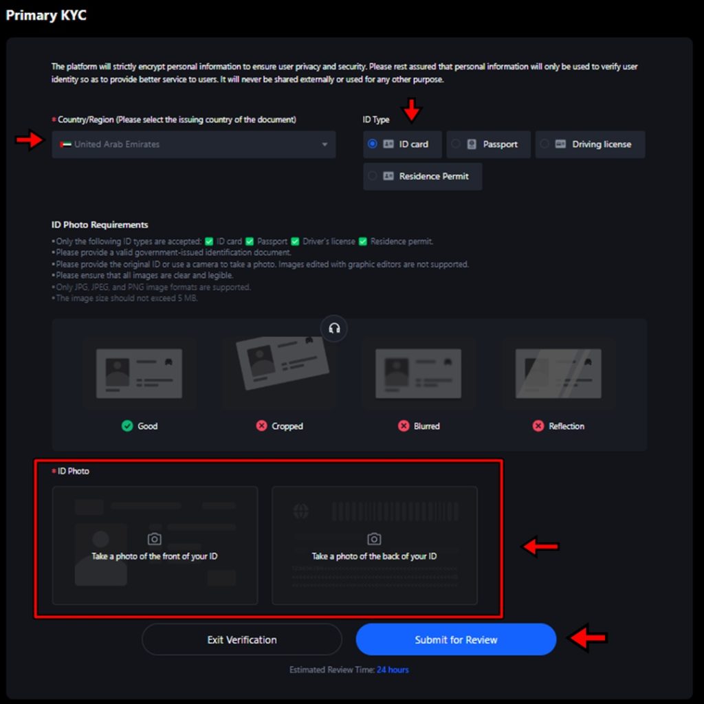 Upload necessary documentation & submit