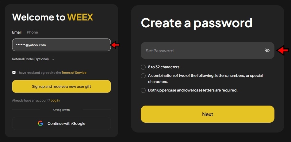 WEEX exchange Sign-up tutorial