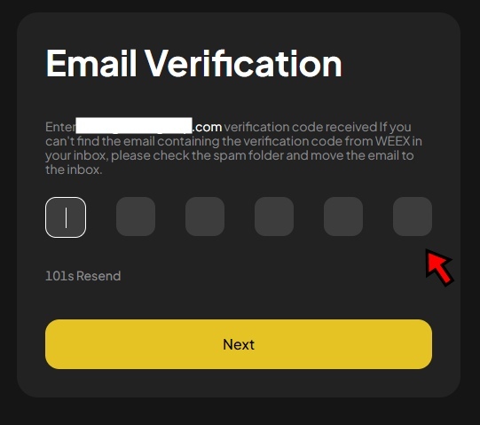 Email verification on WEEX Exchange tutorial