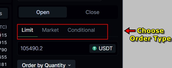 LeveX futures trading order types