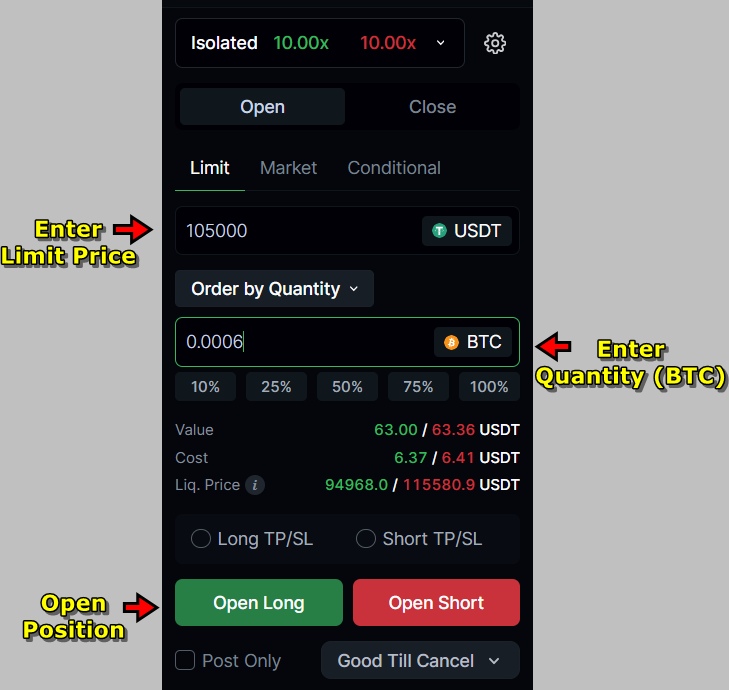 Fill-in trade details