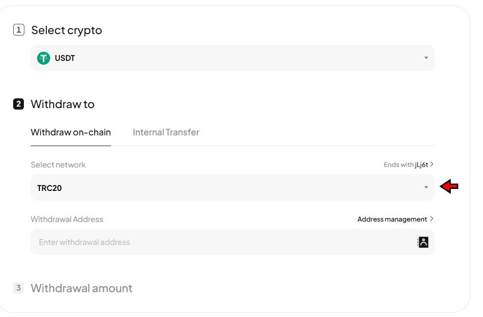 WEEX Withdrawal: Choose the Network