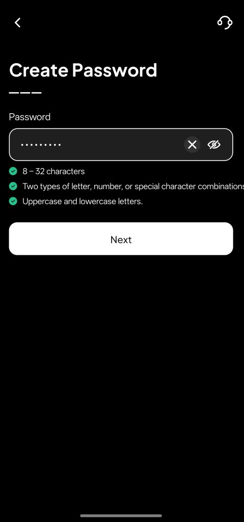 WEEX APP Tutorial: Create a strong password