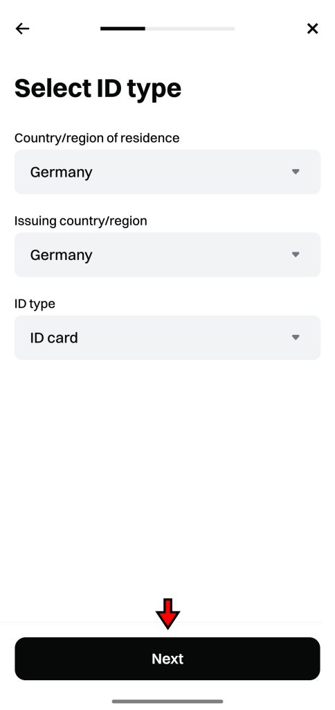 Bitget App KYC Tutorial: Choose region and ID document type
