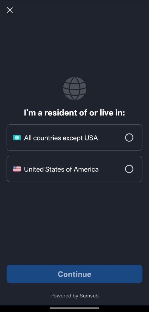 WEEX APP Tutorial: Choose your country