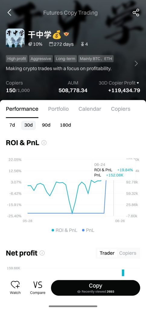 Bitget App Copy Trading Tutorial: Trader profile and stats