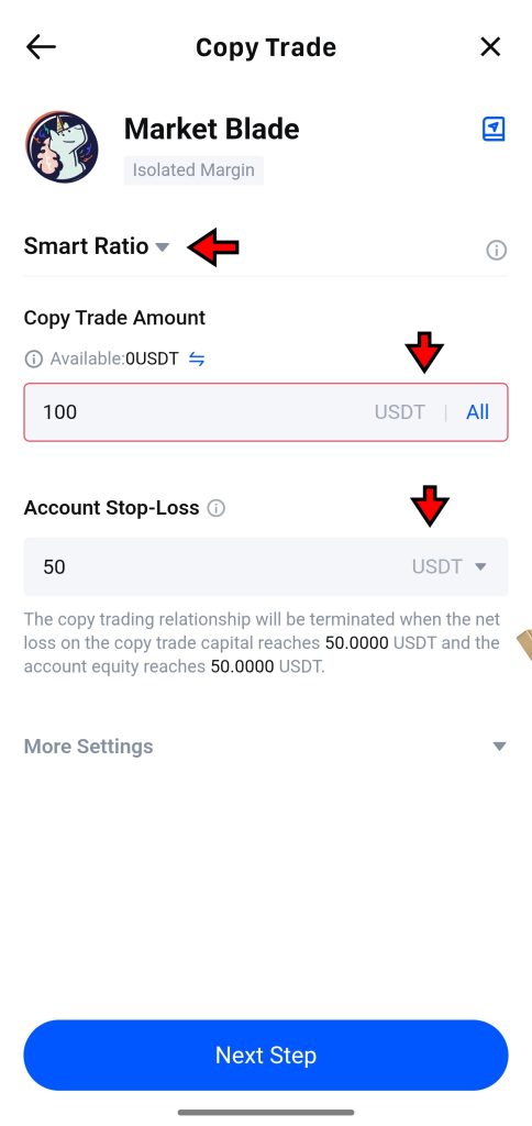 MEXC Copy Trading Tutorial: Configure copy trade settings