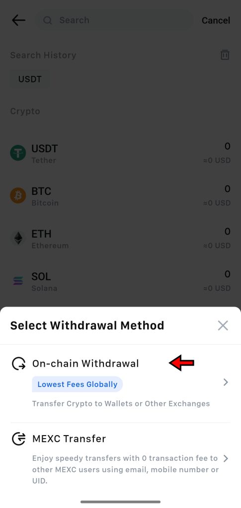 MEXC App Withdrawal Tutorial: Withdrawals method